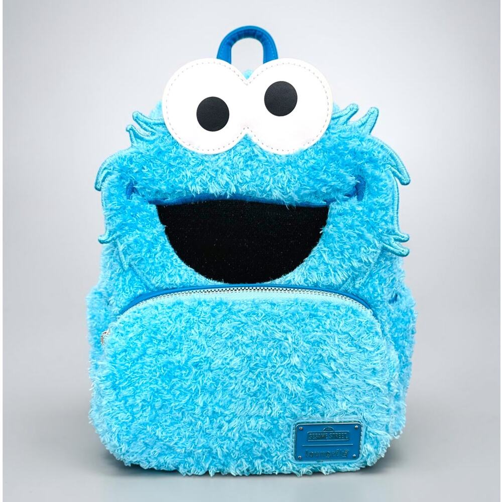 Loungefly Sesame Street Cookie Monster Plush Cosplay Mini Backpack NWT